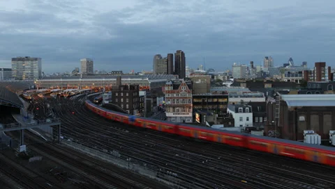 Time-lapse of London Waterloo Railway station Stock Footage