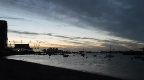 Time Lapse of London's Thames River Stock Footage 5548519