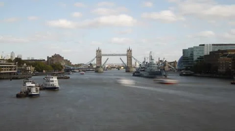 Time Lapse of London's Tower Bridge Stock Footage 8946698