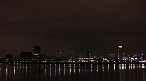 Time Lapse of Long Beach Skyline Vídeo Stock 38676195