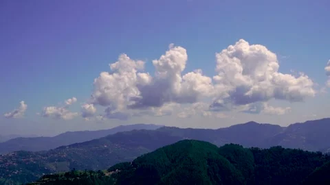 Time-lapse long shot of clouds in hill station in Pakistan Stock Footage 199272688