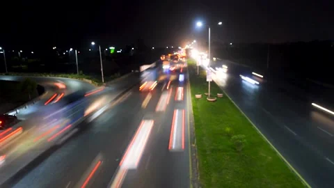 Time-lapse long shot of traffic in Islamabad in Pakistan 1 Stock Footage 199272699