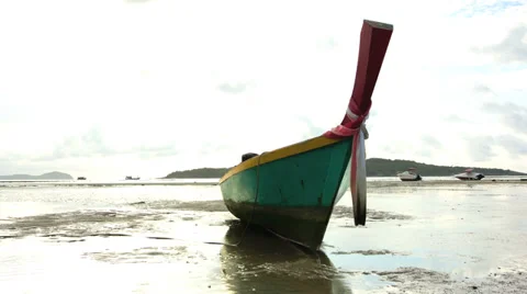 Time Lapse Longtail boat Stock Footage 35691347
