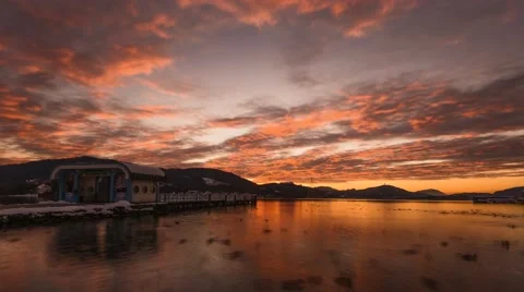 Time Lapse - Longterm Sunset at the lake 스톡 동영상 46210384