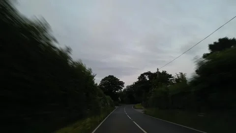 Time Lapse, Looe Town to Bristol City Highways Car Travel in the Night Stock Footage 316736413