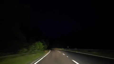 Time Lapse, Looe Town to Bristol City Highways Car Travel in the Night Stock Footage 316737263