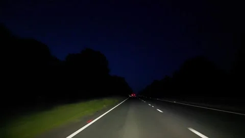 Time Lapse, Looe Town to Bristol City Highways Car Travel in the Night Stock Footage 316737376