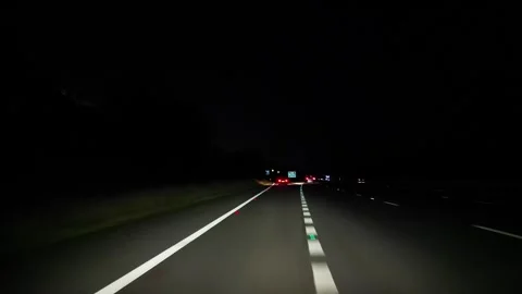 Time Lapse, Looe Town to Bristol City Highways Car Travel in the Night Stock Footage 316738129