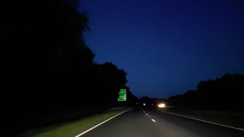 Time Lapse, Looe Town to Bristol City Highways Car Travel in the Night Stock Footage 316739461