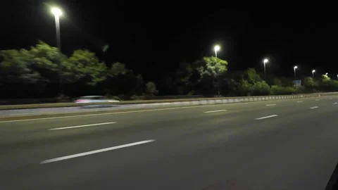 Time Lapse, Looe Town to Bristol City Highways Car Travel in the Night Stock Footage 316741533