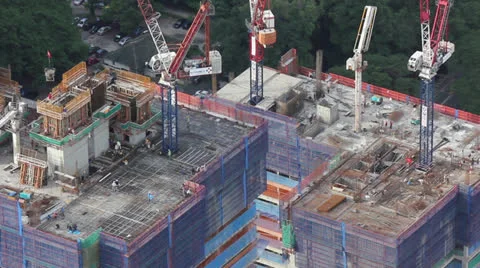 Time lapse looking down on construction site Video stock 24865938