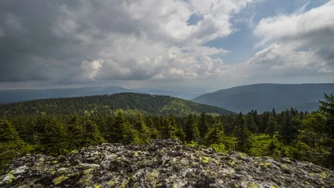 Time lapse of looking at the landscape from the top in the Jeseníky Mountains Stock Footage 122682620
