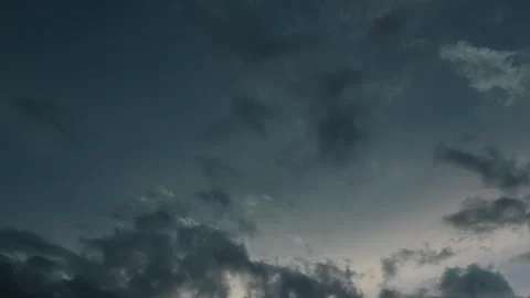 Time Lapse looking up into a late day sky as the clouds move and change shape Stock Footage 323538865