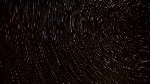 Time lapse looking up into the night sky at the north star, Polaris,  Stock Footage 282220319