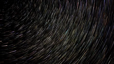 Time lapse looking up into the night sky towards the north star comet effect Stock Footage 283838708