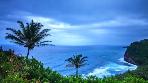 Time Lapse - Looking at view of Pacific Ocean Seashore Video stock 72753945