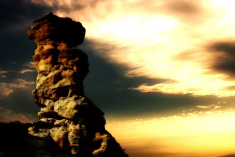 Time lapse looping Pulpit Rock yellow Stock Footage 334309