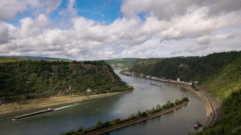Time lapse of Loreley above the rhine valley Видео 130102877