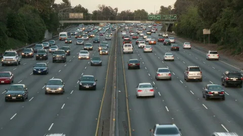 Time Lapse of Los Angeles Freeway Traffic - Clip 10 Stock Footage 714057