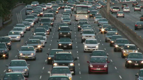 Time Lapse of Los Angeles Freeway Traffic - Clip 6 Stock Footage