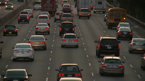 Time Lapse of Los Angeles Freeway Traffic - Clip 15 Stock Footage 714361