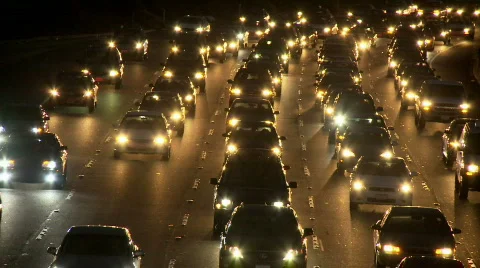 Time Lapse of Los Angeles Freeway Traffic - Clip 34 Video stock 716490