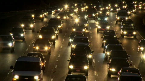 Time Lapse of Los Angeles Freeway Traffic - Clip 20 Stock Footage 716680