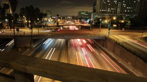 Time Lapse of Los Angeles Freeway Stock Footage 35067128