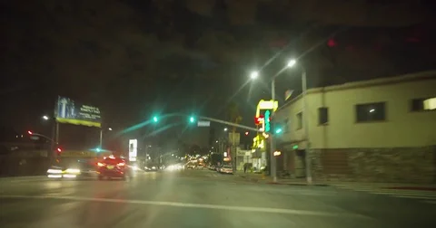 Time lapse of Los Angeles Streets from the inside of a car. Stock Footage 72998936