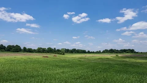 Time lapse low angle aerial fly over a Kansas field. Stock Footage 158356368