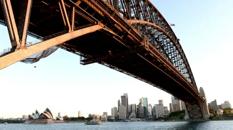 Time lapse low angle shot of sydney harbour bridge Stock-Footage 59623100