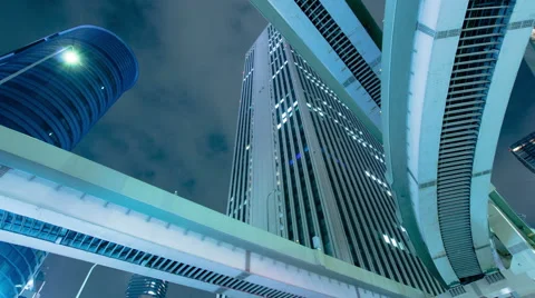 Time lapse. Low angle view. Tokyo,Japan. Stock Footage 45263909