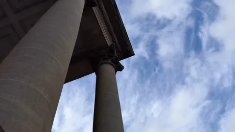 Time lapse. Low angle view of the columns under the clouds. Stock Footage 95380149
