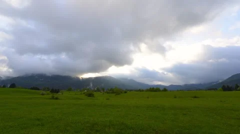 Time lapse of low clouds rising up the mountains Stock Footage 63147261