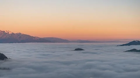 Time lapse of low inversion fog moving in the basin Stock Footage 258101880