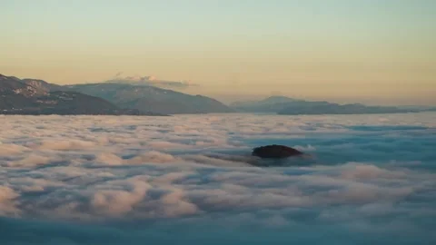 Time lapse of low inversion fog moving in the basin Stock Footage 258101926