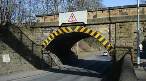 Time lapse low rail bridge over road at Woodlesford leeds united kingdom Stock Footage 21844557