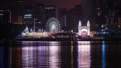 Time lapse Luna Park Sydney HD 1 Stock Footage 44217189