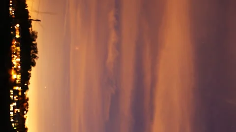 Time Lapse of Lunar Eclipse Rising over Cityscape in LA 2015 Sep -Vertical- Stock Footage 55645902