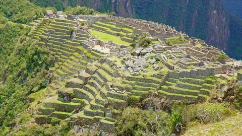 Time Lapse Machu Pichu Part Stockbeeldmateriaal 85393827