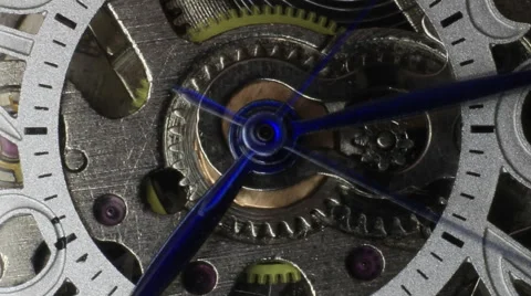 Time lapse macro clip of watch gears and hands moving Stock Footage 45115853