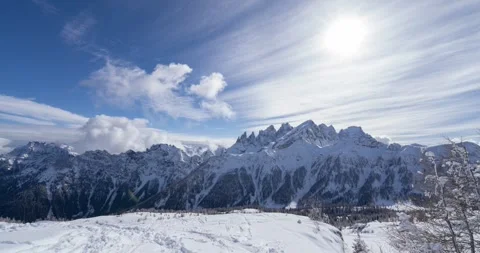 Time-Lapse Magic: Winter Day at San Pellegrino Ski Resort Video stock 266820299