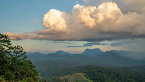 Time lapse majestic view of Doi Luang Chiang Dao in northern Thailand Stock Footage 227280433