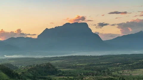 Time lapse majestic view of Doi Luang Chiang Dao in northern Thailand Stock Footage 227309913