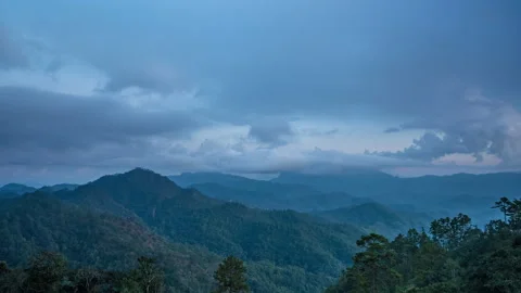 Time lapse majestic view of Doi Luang Chiang Dao in northern Thailand Stock Footage 227310016