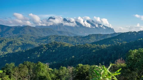 Time lapse majestic view of Doi Luang Chiang Dao in northern Thailand Stock Footage 227319387