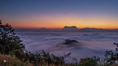 Time lapse majestic view of Doi Luang Chiang Dao in northern Thailand Stock Footage 227322971