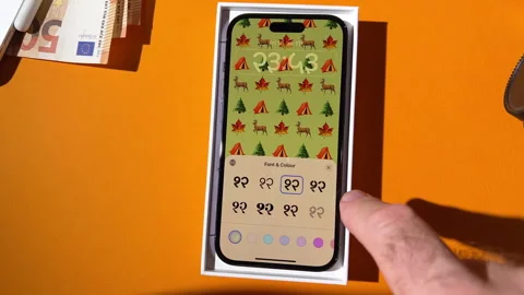 Time-lapse: Male Hand Interacting with iPhone 15 Pro Always-On Display Stock Footage 269500296