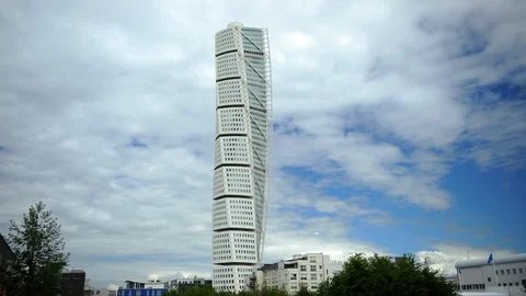 Time Lapse of Malmo Skyline with Modern Building Skyscraper Apartments Tower Day 스톡 동영상 95979277