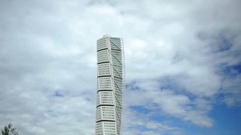 Time Lapse of Malmo Skyline with Modern Building Architecture Apartments Tower Video stock 95979518